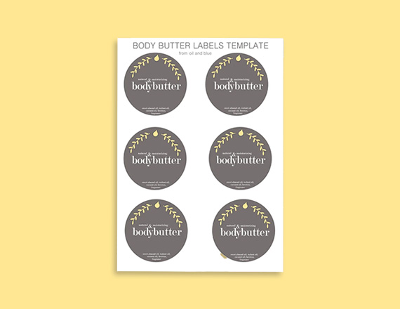 Body Butter Labels